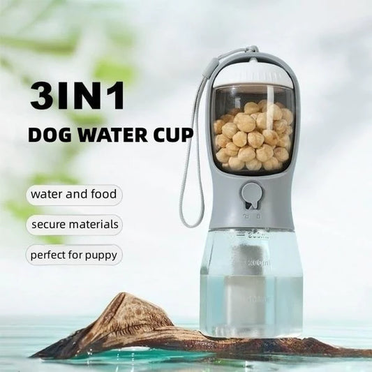 Portable Small Multi-Functional Pet Cups - Dog Water Cup,  Food container, Garbage Bag holder (Three-In-One)