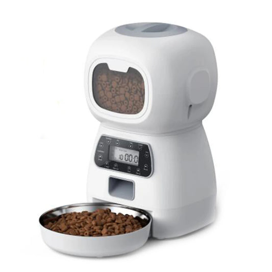 Automatic 3.5L Pet Feeder with Timer - Smart Stainless Steel Food Dispenser for Cats and Dogs