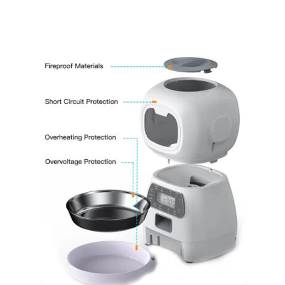 Automatic 3.5L Pet Feeder with Timer - Smart Stainless Steel Food Dispenser for Cats and Dogs